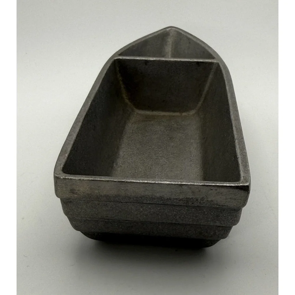 RARE VTG 1972 Wilton Armetale Pewter-Like Boat Nut Dish Bowl Nautical W Spoon